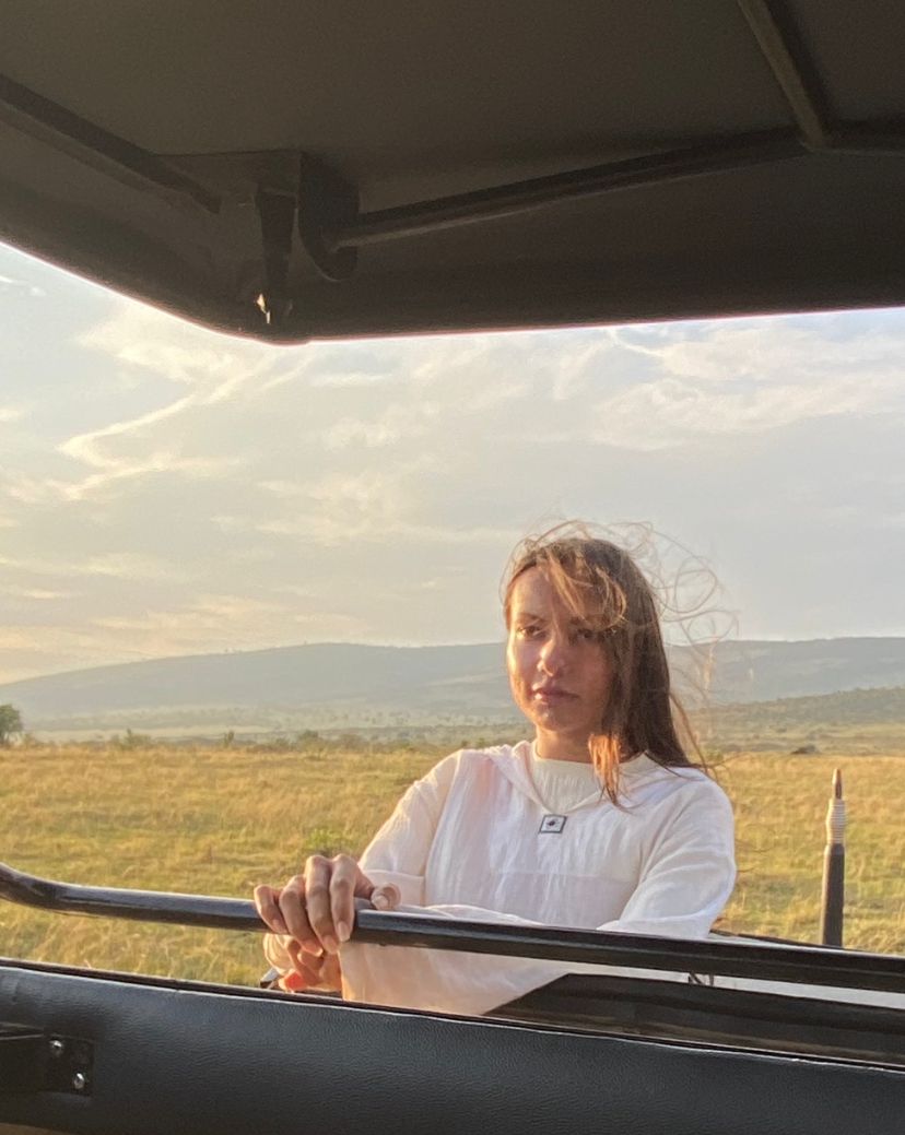 a photo of myself on a jeep on safari